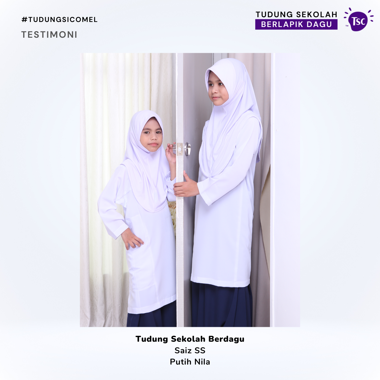 Tudung Sekolah Awning Scuba Berdagu - Image 8