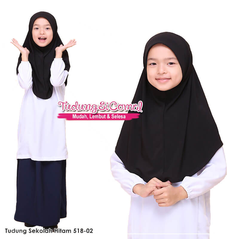 Tudung Sekolah Awning Scuba Berdagu Getah (Defect) - Image 4