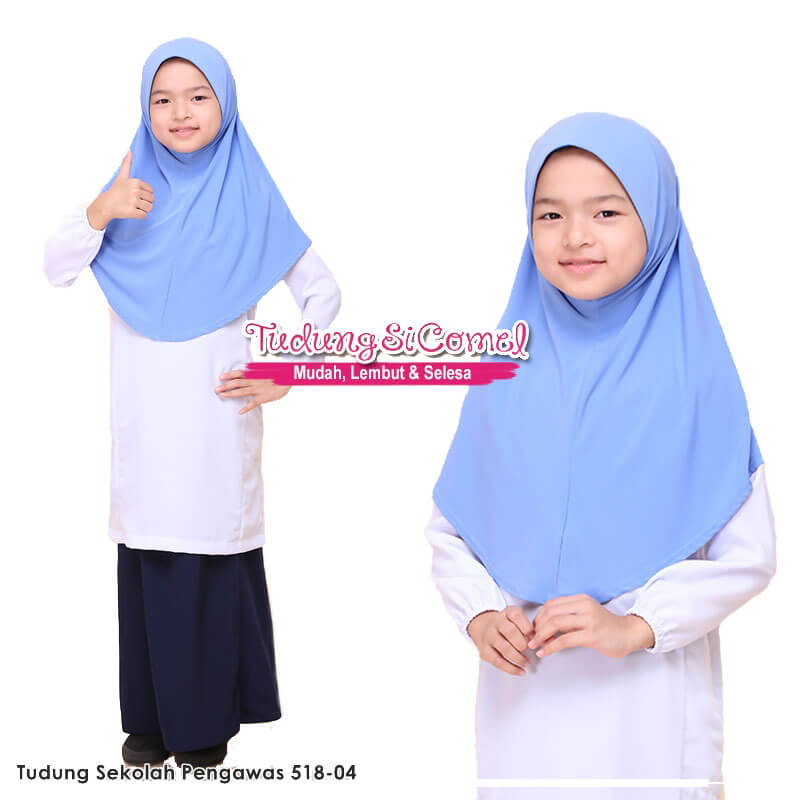 Tudung Sekolah Awning Scuba Berdagu Getah (Defect) - Image 5